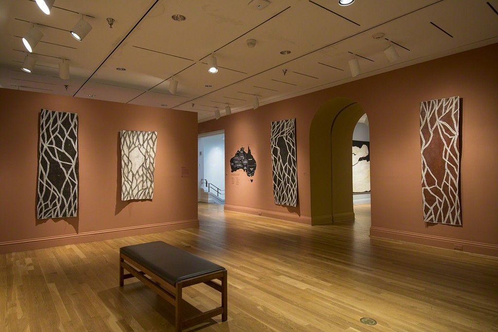 Installation view of Marking the Infinite: Contemporary Women Artists from Aboriginal Australia at The Phillips Collection. Photo: Lee Stalsworth Installation view of Marking the Infinite: Contemporary Women Artists from Aboriginal Australia at The Phillips Collection. Photo: Lee Stalsworth