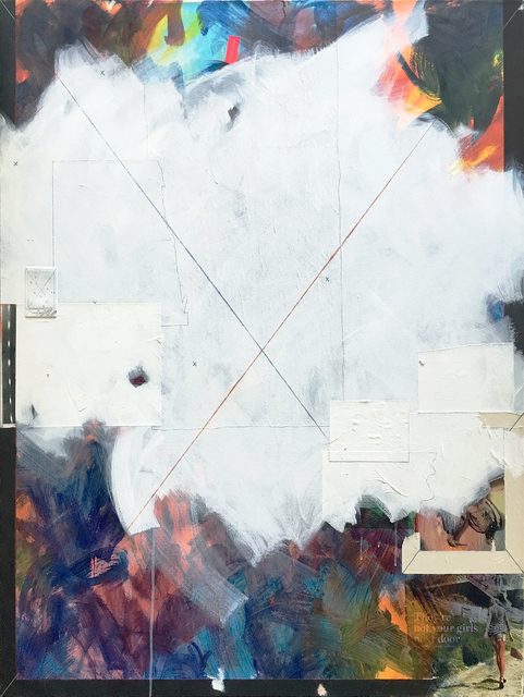 Edward Holland, ‘The Twins Version 10’, 2018, Painting, Acrylic, colored pencil and graphite on canvas with collage, Adah Rose Gallery