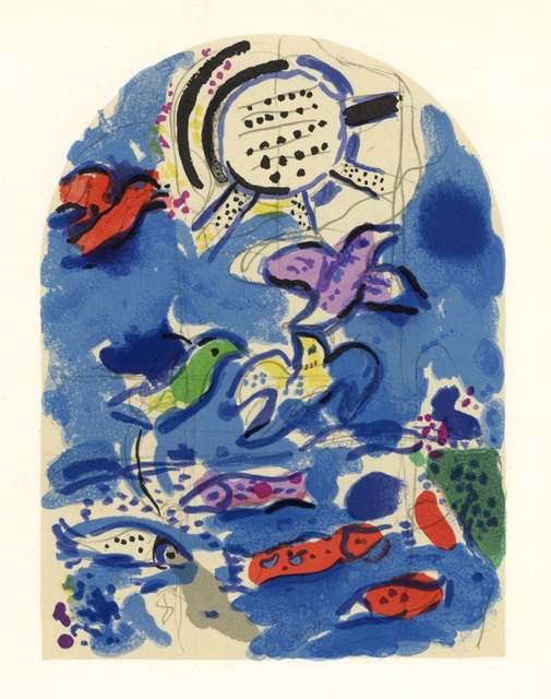 Marc Chagall, ‘The Jerusalem Windows: Reuben Sketch’, 1962, Print, 20 Color Stone Lithographe, Inviere Gallery