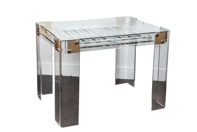 Charles Hollis Jones Lucite Backgammon Table In The Manner Of