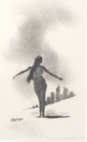 F. Lennox Campello, ‘A Woman in Love with the Earth: Hippie’, Drawing, Collage or other Work on Paper, Watercolor and Charcoal on Paper, Zenith Gallery