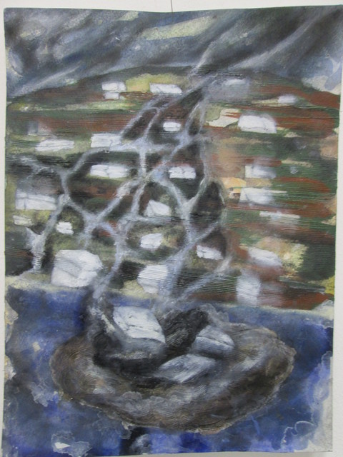 Magdalena West, ‘Statischer Ausrutscher’, 2014, Painting, Aquarell,Kohle,Acryl,Ölfarbe,Pastellkreide auf Papier, galerie burster