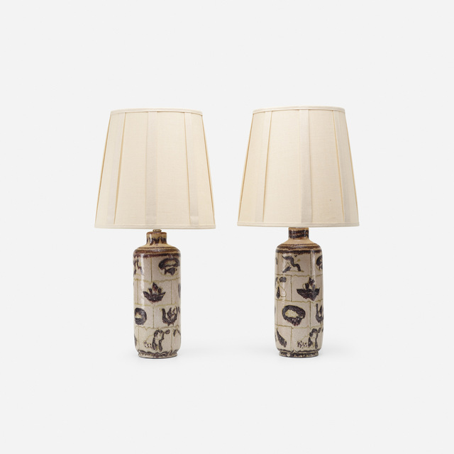 Guido Gambone, ‘table lamps, pair’, c. 1955, Rago/Wright
