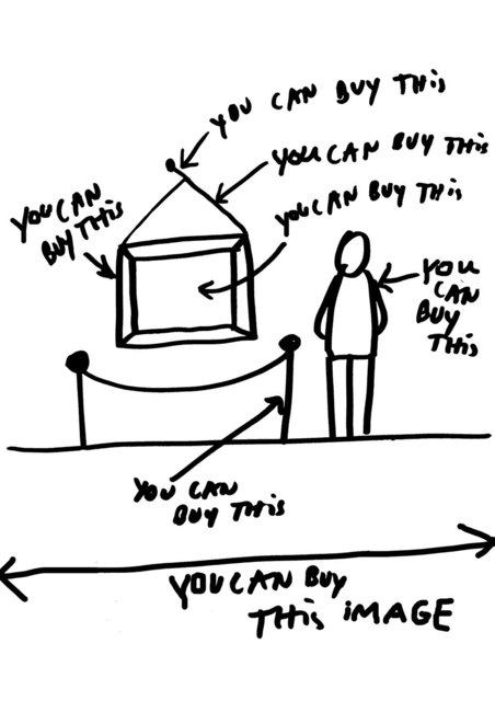 Dan Perjovschi, ‘ART MARKET (YOU CAN BUY THIS)’, 2014, Drawing, Collage or other Work on Paper, Ink on paper, espaivisor - Galería Visor