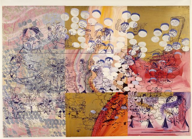Sigmar Polke, ‘Pille’, 1976, Painting, Gouache, metallic, enamel, and acrylic paints on
paper and canvas, Museum Ludwig