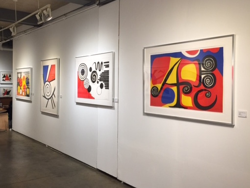 Lithographs by Alexander Calder (from left to right)
"Jaune O'Oeuf", "Spirale Rouge & Bleu", "The Way of the World" and "The Letters" Lithographs by Alexander Calder (from left to right)
"Jaune O'Oeuf", "Spirale Rouge & Bleu", "The Way of the World" and "The Letters"