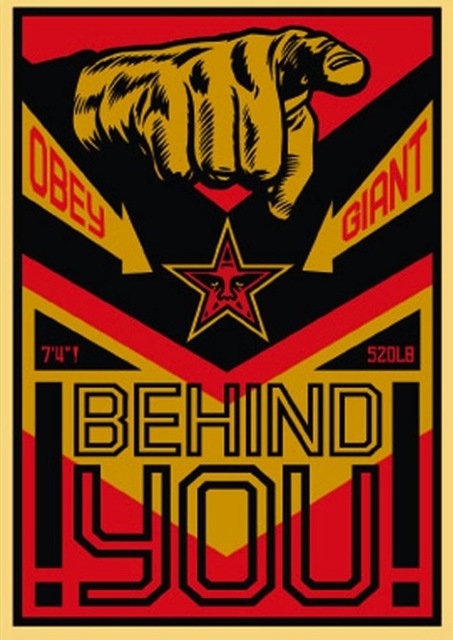 Shepard Fairey (OBEY), ‘Behind You Large Format’, 2009, Gregg Shienbaum Fine Art
