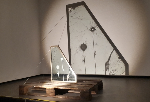 Sergey Rozhin, ‘Dandelions’, 2014, Sculpture, Palette, glass, white marker, MONEV Contemporary