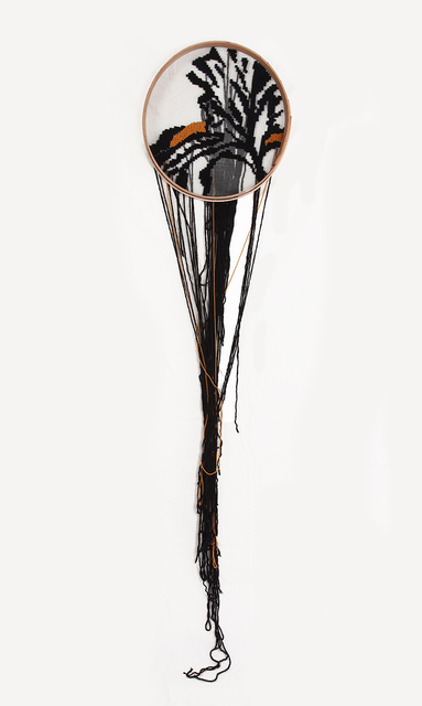 Johanne Allard, ‘Black Iris II’, 2018, Textile Arts, Mixed media embroidery, Artscoops