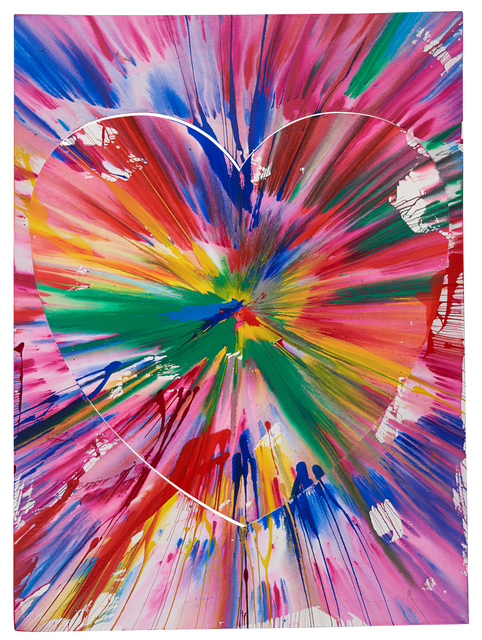 Damien Hirst, ‘Heart Spin Painting (two parts) (Created at Damien Hirst Spin Workshop)’, 2009, Rago/Wright