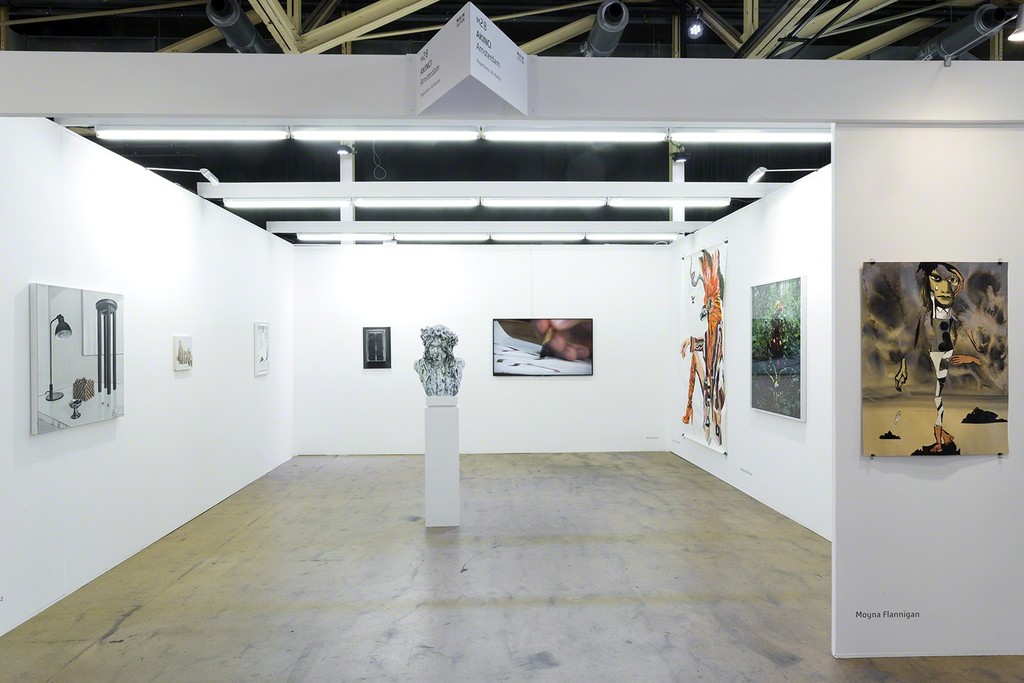Leylâ Gediz with paintings, Anne Wenzel sculpture, Ali Kazman video film, Charlotte Schleiffert work on paper, Melanie Bonajo photographs and Moyna Flannigan collage on paper, photo Renato Ghiazza Leylâ Gediz with paintings, Anne Wenzel sculpture, Ali Kazman video film, Charlotte Schleiffert work on paper, Melanie Bonajo photographs and Moyna Flannigan collage on paper, photo Renato Ghiazza