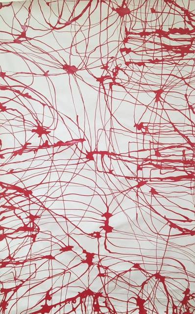 Lindsey Nobel, ‘Liquidline #3 Red on white’, 2019, Painting, Acrylic on canvas, Arushi Arts