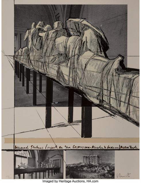 Christo, ‘Aegina Temple - Project for the Munich Glyptotek, from Official Arts Portfolio of the XXIVth Olympiad, Seoul, Korea’, 1988, Heritage Auctions