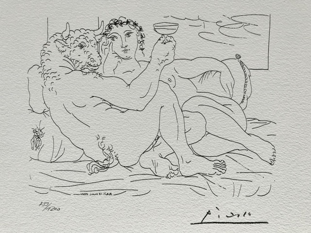 Pablo Picasso, ‘Minotaure une coupe à la main et jeune femme (Suite Vollard Planche LXXXIII)’, 1973, ByNewArt
