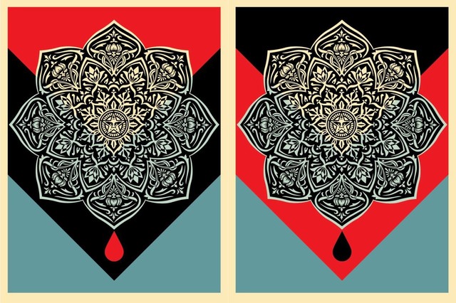 Shepard Fairey (OBEY), ‘blood & oil mandala set’, 2017, Rudolf Budja Gallery
