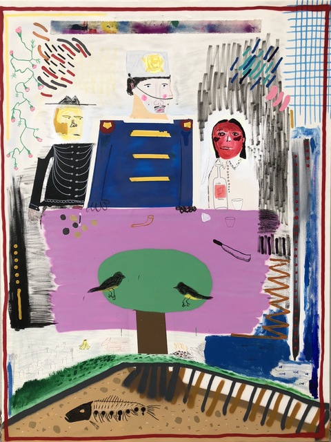 Sebastian Florido, ‘Comuna’, 2018, Mixed Media, Spray Paint, acrylic marker and fabric on canvas., Proyecto NASAL