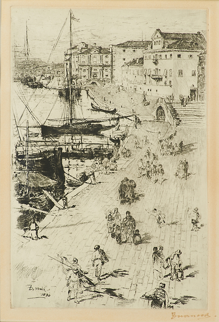 Frank Duveneck, ‘Riva degli Schiavoni II’, 1880, Print, Drypoint on chine applique paper (framed), Rago/Wright