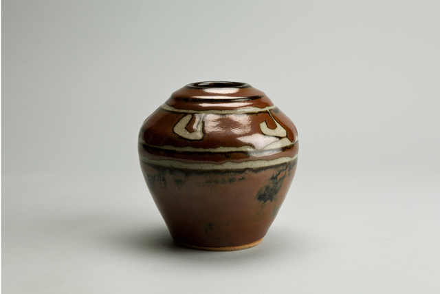 Shinsaku Hamada, ‘Vase, kaki glaze with wax resist decoration’, Design/Decorative Art, Stoneware, Pucker Gallery