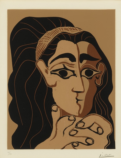 Pablo Picasso, ‘Portrait de Jacqueline au bandeau, accoudée (B. 1081; Ba. 1306)’, 1962, Sotheby's