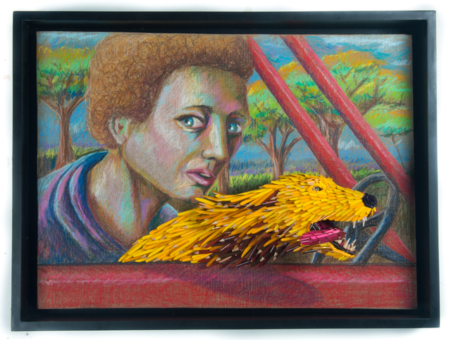 Federico Uribe, ‘Passenger’, 2017, Mixed Media, Colored pencil collage and drawing, Adelson Galleries