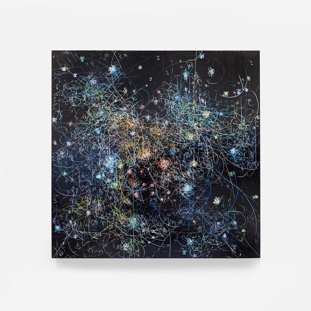 Kysa Johnson, ‘Blow Up 304 - subatomic decay patterns and the Dark Clouds of NGC 2024’, 2016, Painting, Ink and high gloss on board, SPONDER GALLERY