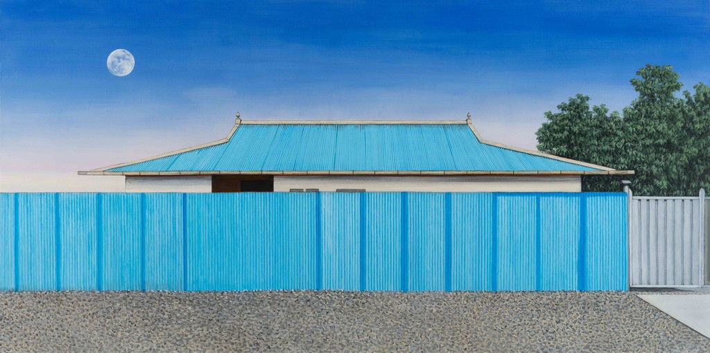 Blue Roof, 97x194cm, Acrylic on linen, 2018 Blue Roof, 97x194cm, Acrylic on linen, 2018