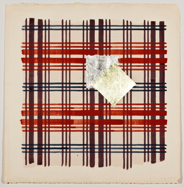 Jennifer Losch Bartlett, ‘Homan-Ji III (118)’, 1995, Drawing, Collage or other Work on Paper, Gouache with gold and silver leaf on handmade Japanese paper, Hiram Butler Gallery