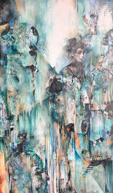 Marie-Josée Bergeron, ‘To all women, embrace your vulnerability’, 2020, Painting, Alcohol ink, acrylic paint, fabric, papers, and mixed medias on canvas, Artêria