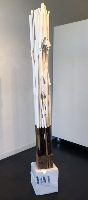 Trent Burkett, ‘001’, 2016, Sculpture, Marble, paint, wood, metal, found object & dammar resin, JAYJAY
