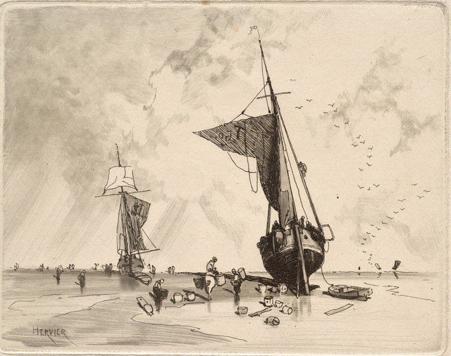 Louis Adolphe Hervier, ‘Fishing Boat’, ca. 1854, Print, Etching, aquatint and drypoint on paper, Clark Art Institute