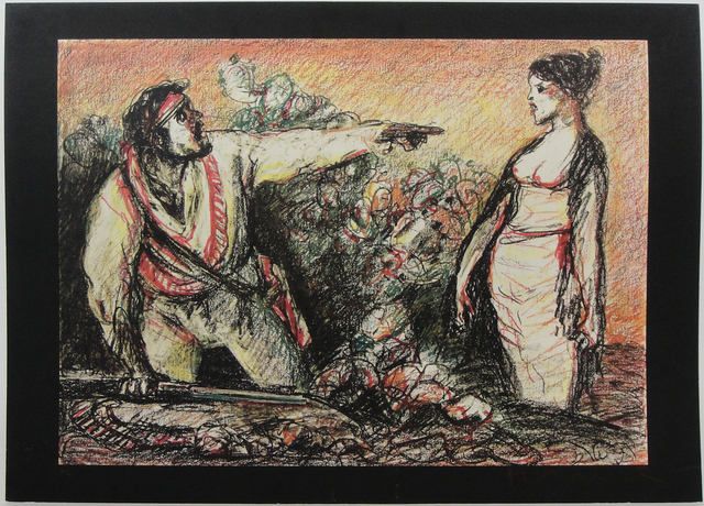 Salvatore Fiume, ‘Novel by Verga (Novella del Verga)’, 1985, Print, Lithograph on paper, La Maison de la Petite Sara