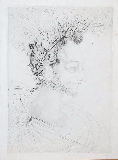 Salvador Dalí, ‘Les Amours de Cassandre. Portrait de Ronsard’, 1968, Print, Drypoint on Japon paper, Samhart Gallery