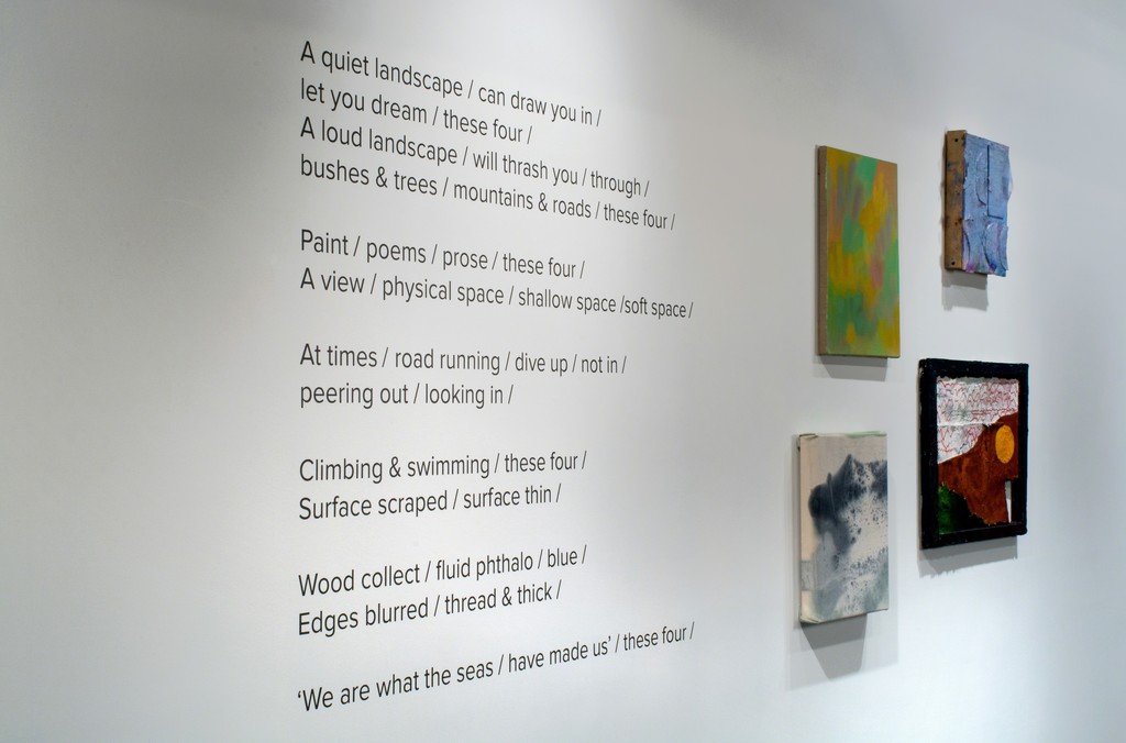 A poem by Catherine Haggarty accompanied by a painting from each of the four artists featured in the exhibition A poem by Catherine Haggarty accompanied by a painting from each of the four artists featured in the exhibition