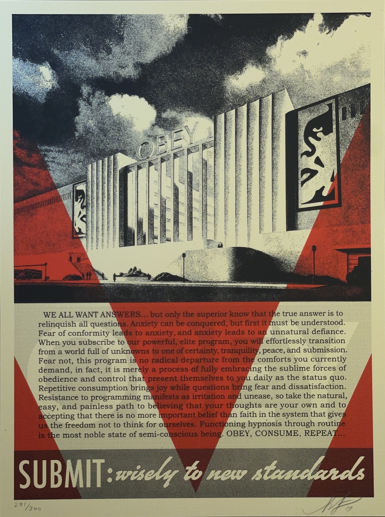 Shepard Fairey "Conformity Factory" Contemporary Art Print Red