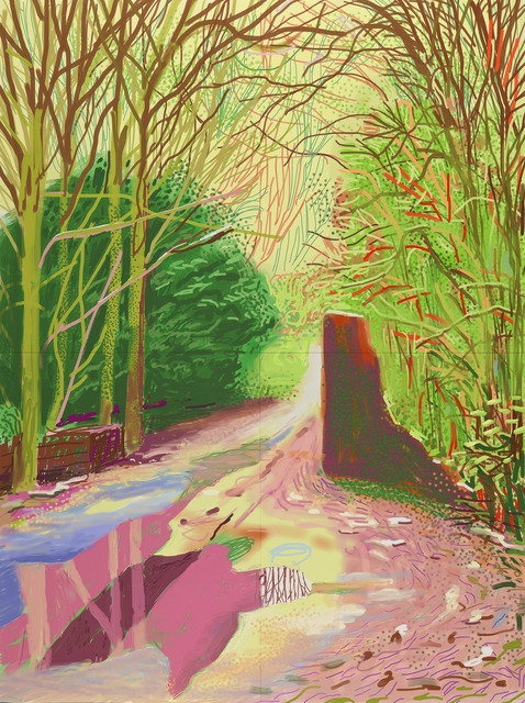 David Hockney, ‘The Arrival of Spring in Woldgate, East Yorkshire in 2011 (twenty eleven) – 2 January (1147)’, 2011, National Gallery of Victoria