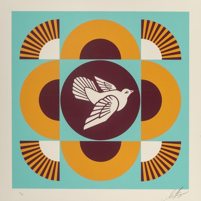 Shepard Fairey, ‘Dove Geometric, set of three’, 2018, Print, Screenprints in colors on cream wove paper, Heritage Auctions