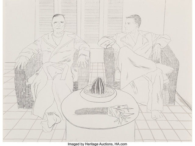 David Hockney, ‘Christopher Ischewood and Don Bacardy’, 1976, Heritage Auctions