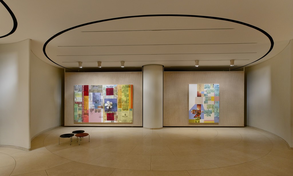 Installation view, "Robert Rauschenberg: Spreads and Related Works" at The Glass House, New Canaan, CT, 2016. © Andy Romer Installation view, "Robert Rauschenberg: Spreads and Related Works" at The Glass House, New Canaan, CT, 2016. © Andy Romer