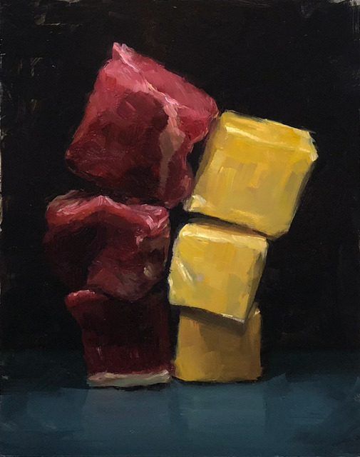 Tom Giesler, ‘Fat stacks: beef and butter’, 2019, Painting, Oil on panel, McVarish Gallery