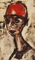Frau mit rotem Hut