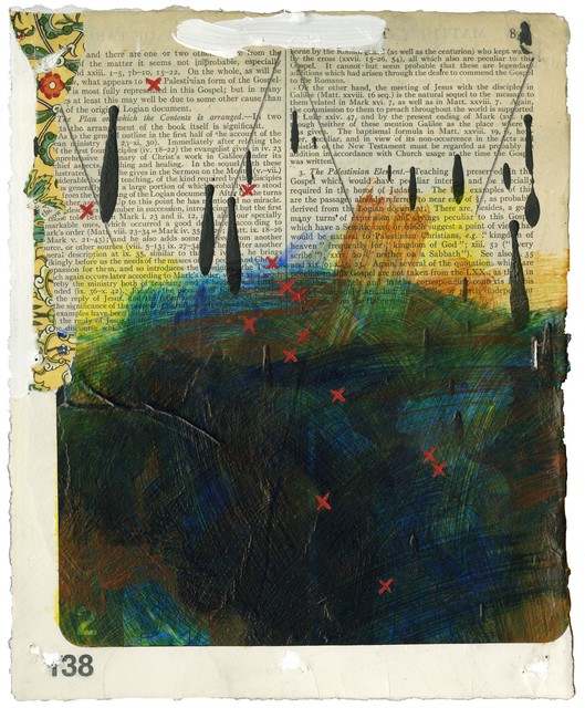 Edward Holland, ‘the bull (version 14)’, 2019, Painting, Acrylic and graphite on paper with collage, One Mile Gallery