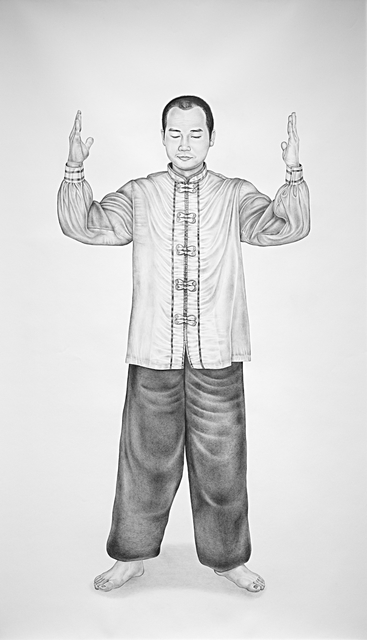 Henna Pohjola, ‘ Fǎ lún zhuāng fǎ, Falun Standing Stance, Portrait of Shi James’, Galleria Heino