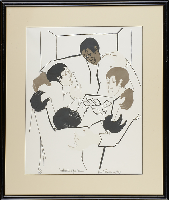 Jacob Lawrence, ‘Brotherhood for Peace’, 1967, Print, Lithograph in colors, Rago/Wright