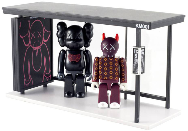 KAWS, ‘Kubrick 100% and Bus Stop’, 2002, Sculpture, Plastic, EHC Fine Art Gallery Auction