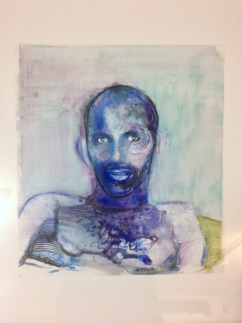 Geoffrey Chadsey, ‘Blue Portrait’, 2008, Drawing, Collage or other Work on Paper, Watercolor pencil and ink on Mylar, Visual AIDS Benefit Auction