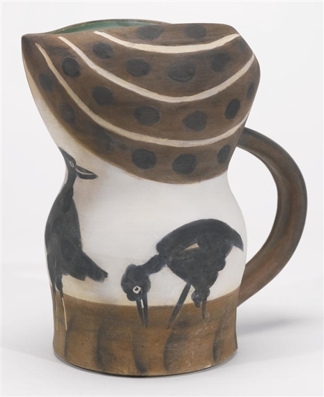 Pablo Picasso, ‘Pichet gothique aux oiseaux, Ed. 96/100 pcs’, 1953, Sculpture, Earth of white earthenware, decoration with engobes, engraved with the knife, BAILLY GALLERY
