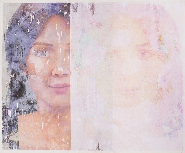 Lee Wells, ‘Double Sophia’, 2018, Painting, Hand embellished mono print on canvas with video map, IFAC Arts