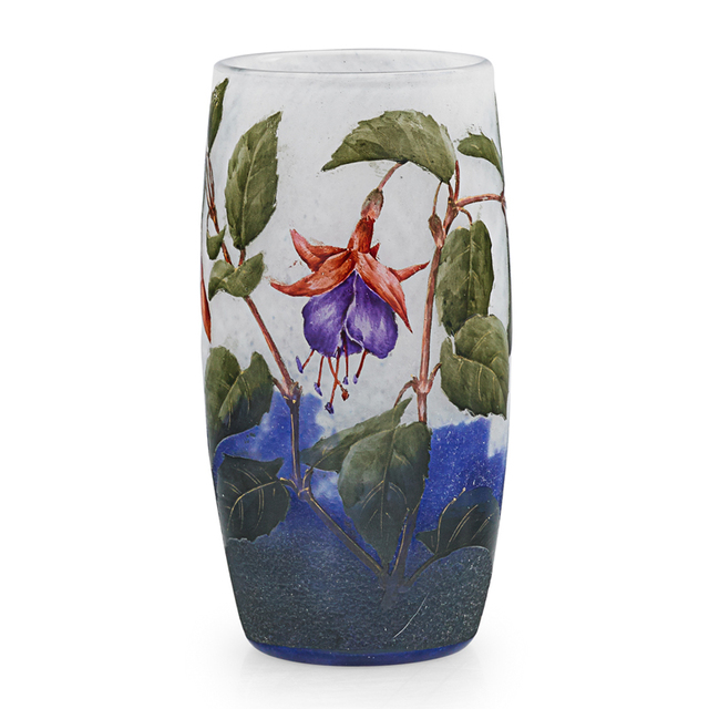 Daum, ‘Small Vase With Fuchsia, France’, Early 20th C., Rago/Wright