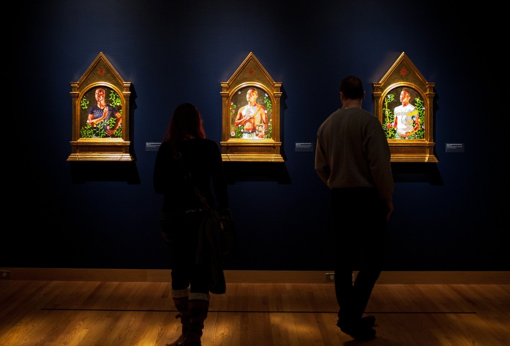 Installation view of Kehinde Wiley: A New Republic at the Seattle Art Museum. © Seattle Art Museum, Photo: Elizabeth Crook. Installation view of Kehinde Wiley: A New Republic at the Seattle Art Museum. © Seattle Art Museum, Photo: Elizabeth Crook.