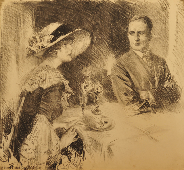 Howard Chandler Christy, ‘Redbook Story Illustration’, 1924, Drawing, Collage or other Work on Paper, Charcoal on Board, The Illustrated Gallery